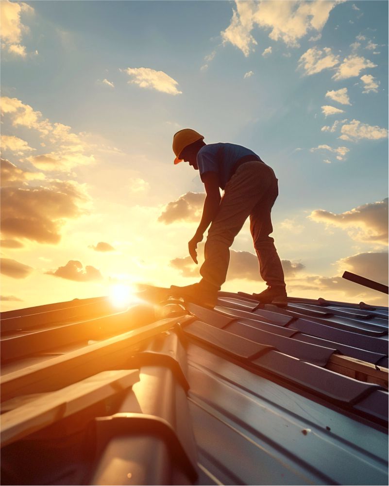 Crystal's Roofing professional on a roof